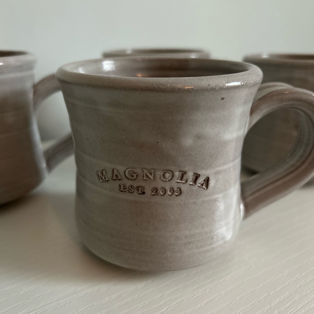 Magnolia Ceramic Mug Set of 4 Fixer Upper Handmade